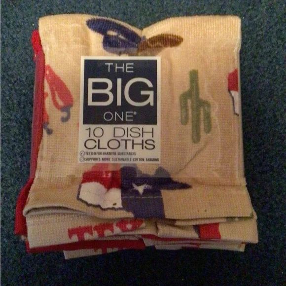 NWT The Big One 10 Pack of Texas Themed Dishcloths - Picture 1 of 3